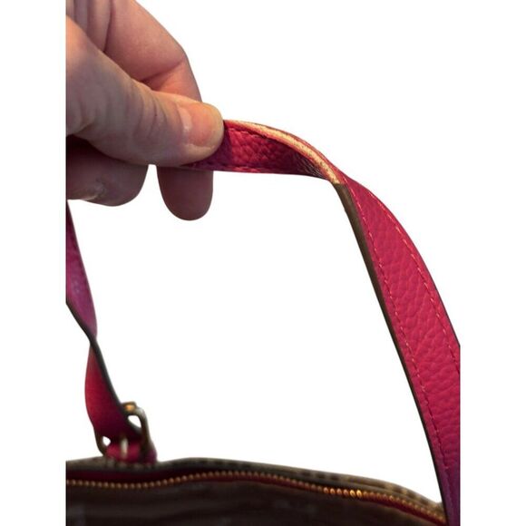 Anne Klein Logo Brown & Pink Tote Bag With Removable Wristlet - Picture 7 of 12